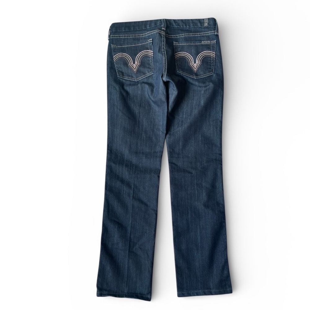 7 Seven for All Mankind Kate LOW RISE Jeans Blue Denim Straight Leg Dark Wash
